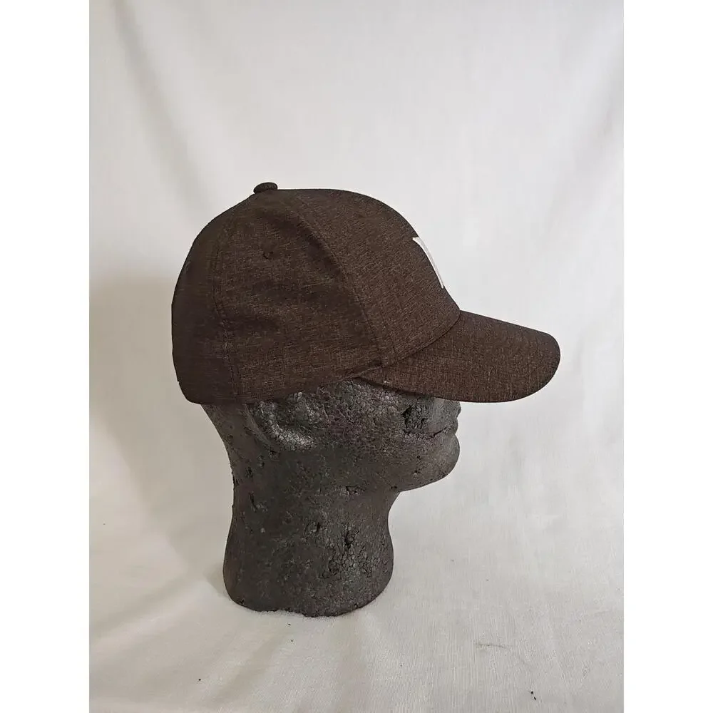 Hurley Men's Hat Brown Gray Yupoong Baseball Cap Flexfit S/M‎ Embroidered Logo
